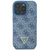 Guess Leather Metal Logo Strass Crossbody Apple iPhone 16 - dėklas telefonui mėlynos spalvos