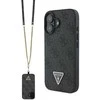Guess Leather Metal Logo Strass Crossbody Apple iPhone 16 - dėklas telefonui juodos spalvos