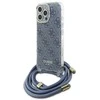 Guess GUHCP16XHC4SEB Apple iPhone 16 Pro Max 6.9" dėklas telefonui mėlynos spalvos Crossbody Cord 4G Print