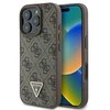 Guess Leather 4G Triangle Strass MagSafe Apple iPhone 16 Pro Max – dėklas telefonui rudos spalvos