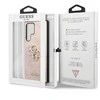 „Guess GUHCS22L4GMGPI S908 S22“ itin rausvas/rožinis kietas dėklas su dideliu metaliniu logotipu