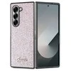 Guess PC/TPU Glitter Flakes Metal Logo Samsung Galaxy Z Fold6 dėklas telefonui rožinės spalvos