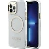 Guess GUHMP12MHTRMD Apple iPhone 12/12 Pro 6.1″ auksinis kietas dėklas Metal Outline Magsafe