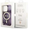 Guess GUHMP14LHTMRSU Apple iPhone 14 Pro 6.1″ violetinės spalvos kietas dėklas Golden Marble MagSafe