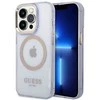 „Guess“ auksinis permatomas „MagSafe“ dėklas, skirtas „iPhone 14 Pro Max 6.7“ - Violetinė