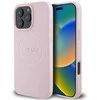 Apple iPhone 16 Pro Guess Grained Ring MagSafe (GUHMP16LPGHSMMP) dėklas telefonui rožinės spalvos