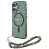 Guess IML Glitter With Pearl Strap MagSafe case Apple iPhone 16 Plus - dėklas telefonui žalios spalvos