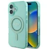 Guess IML Rhinestones MagSafe Apple iPhone 16 Plus Case - dėklas telefonui žalios spalvos