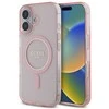 Apple iPhone 16 Guess IML Glitter Circle MagSafe (GUHMP16SHFGEREP) dėklas telefonui rožinės spalvos