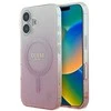 Guess IML Glitter Gradient MagSafe Apple iPhone 16 Case - dėklas telefonui rožinės spalvos