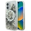 Dėklas Guess Liquid Glitter Flower MagSafe Apple iPhone 16 Case - rusvai gelsvas