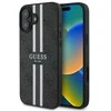 Guess GUHMP16SP4RPSK Apple iPhone 16 6.1″ juodos spalvos kietas dėklas 4G Printed Stripes MagSafe