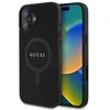 Guess GUHMP16SPSAHMCK Apple iPhone 16 6.1″ juodos spalvos kietas dėklas Saffiano Classic Logo MagSafe