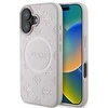 Guess Saffiano Peony Classic Logo MagSafe Apple iPhone 16 - dėklas telefonui rožinės spalvos