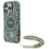 Guess GUHMP16XHCPOFPA Apple iPhone 16 Pro Max 6.9" dėklas telefonui žalios spalvos hardcase IML Flowers Allover Electro With Pearl Strap MagSafe