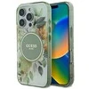 Guess IML Flower &amp; Tonal Circle MagSafe - dėklas skirtas Apple iPhone 16 Pro Max Žalias