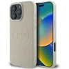 Dėklas Apple iPhone 16 Pro Max Guess kieto dėklo grūdėtas žiedas MagSafe smėlio spalvos