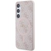 Guess 4G Collection Leather Metal Logo MagSafe Samsung Galaxy S24 – dėklas telefonui rožinės spalvos