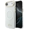 Dėklas Guess IML Gradient Script Metal MagSafe Case for iPhone Air - Baltas