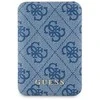 Guess Powerbank indukcinis 15W GUPB5FP4EMGB 5000mAh mėlynos spalvos 4G Leather Metal Logo MagSafe