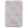 Guess Powerbank indukcinis 15W GUPB5FP4EMGP 5000mAh rožinės spalvos 4G Leather Metal Logo MagSafe