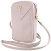Guess PU Grained 4G Metal Logo Wallet Phone Bag Zipper rožinės spalvos