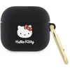 Apple AirPods 3 Hello Kitty Silicone 3D Kitty Head (HKA33DKHSK) ausinių dėklas juodos spalvos