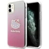 Hello Kitty HKHCN61HDGKEP Apple iPhone 11 / Xr 6.1″ rožinės spalvos kietas dėklas IML Gradient Electrop Kitty Head