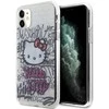 Hello Kitty HKHCN61HDGPHT Apple iPhone 11 / Xr 6.1" baltos spalvos harddėklas IML Kitty On Bricks Graffiti