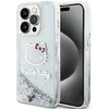Hello Kitty HKHCP13XLIKHET Apple iPhone 13 Pro Max 6.7″ sidabrinis kietas dėklas Liquid Glitter Charms Kitty