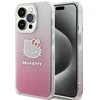 Hello Kitty HKHCP14LHDGKEP Apple iPhone 14 Pro 6.1″ rožinės spalvos kietas dėklas IML Gradient Electrop Kitty Head