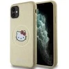 Hello Kitty HKHMN61PGHCKD Apple iPhone 11 / Xr 6.1″ Gold kietas dėklas Leather Kitty Head MagSafe