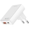 Laidinis įkroviklis 4smarts FlatPlug Duos 20W GaN USB-C + USB-A baltos spalvos