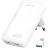 4smarts FlatPlug SlimDual 65W GaN 2xUSB-C balta