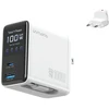 Įkroviklis jungiama į tinklą 4smarts GaN Flex Screen AI 100W 2xUSB-C + USB-A balta