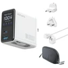 Įkroviklis 4smarts Sieciowa GaN Flex Screen AI 100W 2× USB-C + 1× USB-A Travel Edition balta
