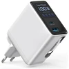 Įkroviklis jungiama į tinklą 4smarts GaN Flex Screen AI 100W 2xUSB-C + USB-A balta