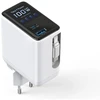 Įkroviklis jungiama į tinklą 4smarts GaN Flex Screen AI 100W 2xUSB-C + USB-A balta