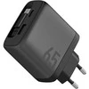 Įkroviklis jungiama į tinklą Energea Ampcharge Arc 65 USB-A/USB-C + zwijany kabelis USB-C PD/PPS/QC3.0 GaN gunmetal