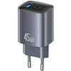 Laidinis įkroviklis USAMS CC290 T66 45W GaN 1xUSB-A 1xUSB-C tarnish