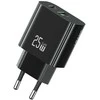 Laidinis įkroviklis USAMS CC315 T65 25W 1xUSB-C 1xUSB-A Fast Charging juodos spalvos