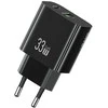 Laidinis įkroviklis USAMS CC317 T65 33W 1xUSB-C 1xUSB-A Fast Charging juodos spalvos