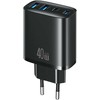 Įkroviklis jungiama į tinklą USAMS T70 40W 2xUSB-A/2xUSB-C juoda