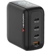 Verbatim Mini GaN Charger 140W with Ekranas, 3× USB-C PD, 1× USB-A QC 3.0, Juodas