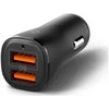 Juodas 30W 2xUSB-A automobilinis įkroviklis „Spigen Essential EV302”