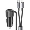 USAMS YT Series CC287 automobilinis įkroviklis 66W 1xUSB-A 1xUSB-C + 2in1 USB-C/Lightning Cable