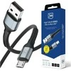 3Mk Protection 3mk Hyper Cable N-SERIES USB-A / MicroUSB 3m QC 3.0 5V/2A 10W - juodas