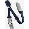 Kabelis Energea Sheath Key 2w1 USB-C į USB-C/USB-A 480Mbps 60W 15cm mėlyna