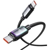 Kabelis USAMS Al-Alloy SJ815 U110 RGB Fast Charging 60W USB-C do Lightning 1,2 m juoda
