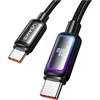 Kabelis USAMS Al-Alloy SJ815 U110 RGB Fast Charging 60W USB-C do Lightning 1,2 m juoda